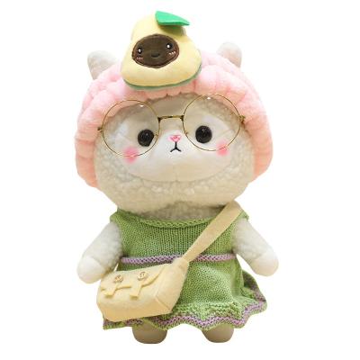 China Wholesale Plush Dressed Up Cute Little Alpaca Tile Sheep Dolls for Kids to Start School Gifts for sale