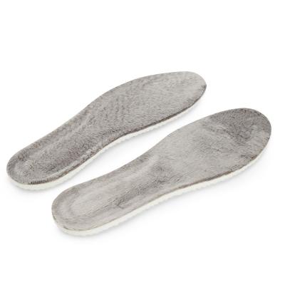 China 2021 Fleece+PU Insoles Anti-skid Winter Hot Selling Comfortable Cushioning Unisex Warm Insole for sale