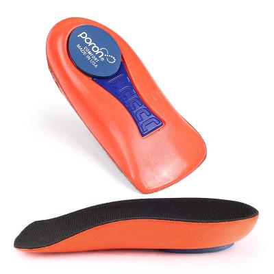 China New Design GEL Half Flat Foot Corrector 3/4 Insole Pad Velvet+PU+PORON+ Support Orthopedic Insoles Flat Insoles for sale