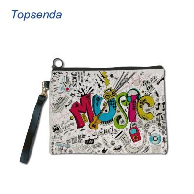 China Customized Polyester Zipper Women Makeup Pouch Canvas Cosmetic Bag for sale