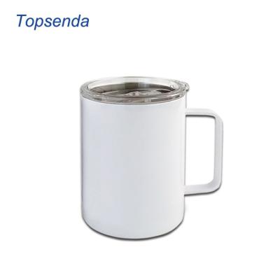 China Stocked Stainless Steel Double Wall Sublimation Mug 12oz Empty Coffee Mug With Handle for sale