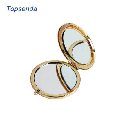 China Personalized Push Button Silver/Pink Gold Contract Mirror Sublimation Pocket Mirror/Gold Color for sale