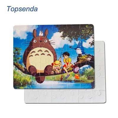 China Cartoon Toy Custom Logo Print 19x24cm 30 Pieces Sublimation Matte White Jigsaw Puzzle Paper for sale