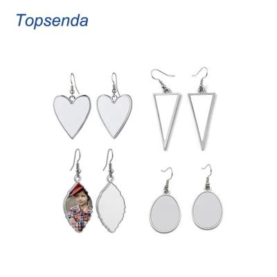 China Various Shape Blank DIY Double Sided Sublimation Metal Blank Earring for sale