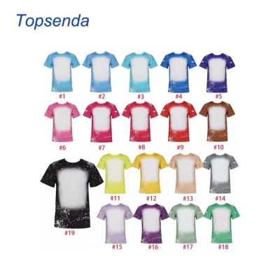 China Breathable Custom Colors Polyester Shirt Bleach Printing Short Sleeve T-shirt Unisex Sublimation Blank for sale