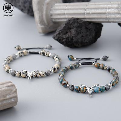 China S0659 JIANDONG FASHIONABLE Hot Selling Hand - Woven Charm Bracelet Natural Multi - Key Ore Deer Accessories Beaded Bracelet For Men for sale