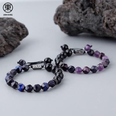 China S0615 Casual/Sporting JIANDONG Tiger Eye Protection Bracelet for Men Women Relieve Fear Release Worry Bring Luck Success Charm Amethyst Bracelet for sale