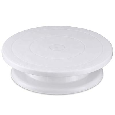 China Large Quality Sustainable Food Grade Plastic Cake Turntable Cake Tools Rotary Stand Cake Base for sale