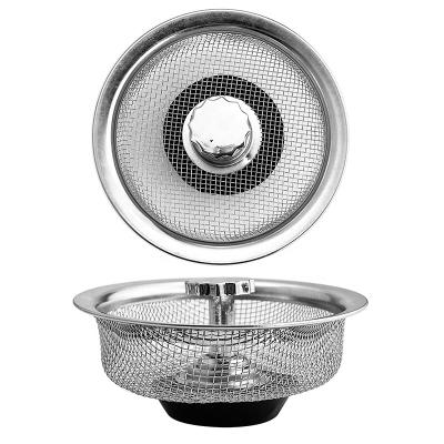 China Sink Strainer #430+Rubber+PP Stainless Steel Kitchen Bathroom Sink Strainer Traditional Floor Drain for sale