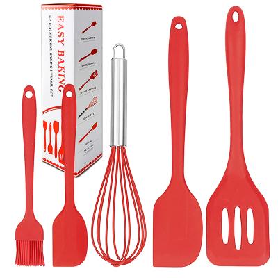 China Large Sustainable Quality 5Pcs Silicone Kitchenware Set Cooking Tools Kitchen Utensil Set Cooking Tools for sale