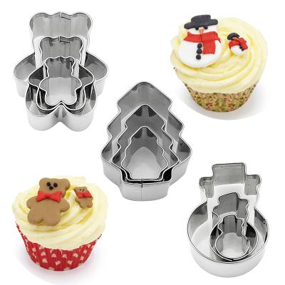 China Mini Size Stainless Steel #430 Christmas Tree Cookie Cutter Mold Set Viable Cookie Mold for sale