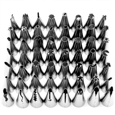 China Sustainable Food Grade Great Quality Cake Decorating Tip Set 56pcs Stainless Steel Nozzle Set Cake Tools for sale