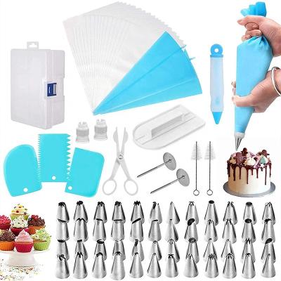 China Sustainable Complete Cake Tools 82pcs DIY Baking Set Baking Icing Spouts Set Cake Decorating Tip Set for sale