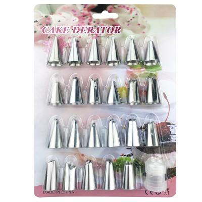 China Sustainable Multifunctional 24pcs Icing Nozzles Cake Decorating Tip Set for sale