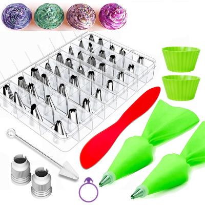 China Sustainable New Design 45pcs Cake Tools Icing Bag Icing Teams Sprinkler Tip Set for sale