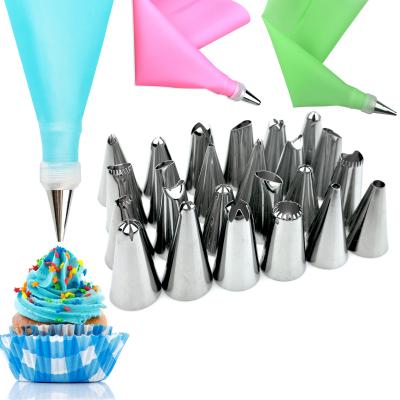 China Sustainable Birthday Cake Baking Tools 26pcs Decorating Tip Set Cake Tools Nozzles Set for sale