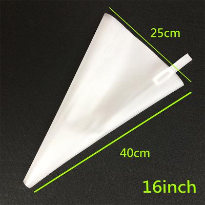 China Good Quality Stocked 16 Inch White Silicone TPU Pastry Bag Cake Decorating Icing Bag for sale