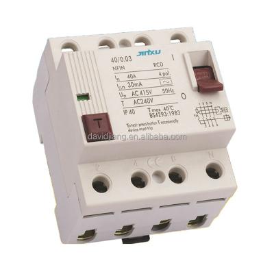 China ELCB 4P 30mA RCCB Residual Current Circuit Breaker Residual Current Circuit Breaker for sale