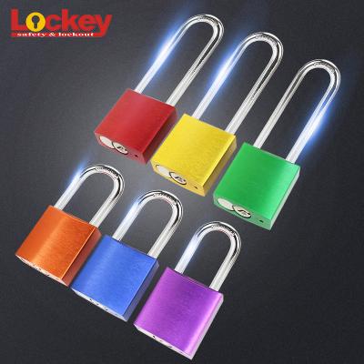 China Industrial Safety Lockout Padlock Lockey 76mm Long Color Anodized Solid Aluminum Security Padlocks Lock for sale