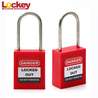 China Stainless Steel Shackle Lock and ABS Body 4mm Dia Shackle 44mm Stainless Steel ABS Security Lockout Tagout Padlock for sale