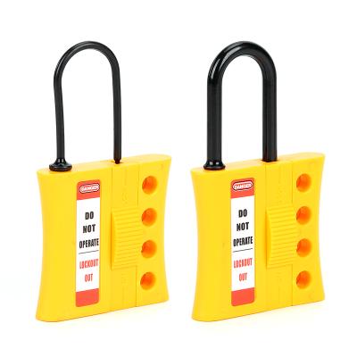 China Hasp lockout to lock factory direct high quality 4 padlock insulation lockout nylon hasp with yellow 4 lock master for sale