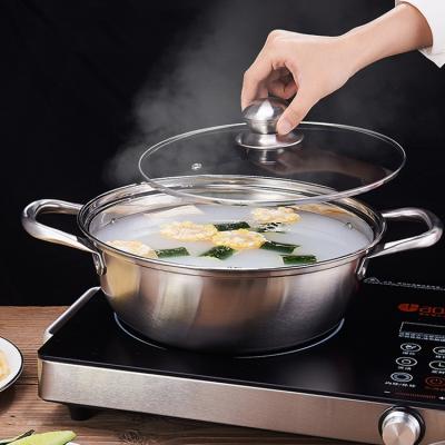 China Hot Selling Size Quality Induction Stainless Steel Two Flavor Pot Kitchen Stainless Steel Sustainable Cookware for sale