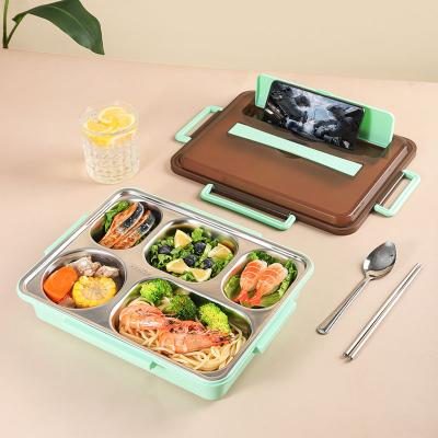 China Wholesale Leak Proof 4 Compartment Student High Quality Lunch Box Freshness Preservation for sale