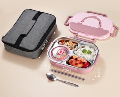 China Freshness Keeping Portable Divider Divided Leakproof Insulated Lunch Box Bento Kids Bowls With Cutlery For Children Bpa Free for sale