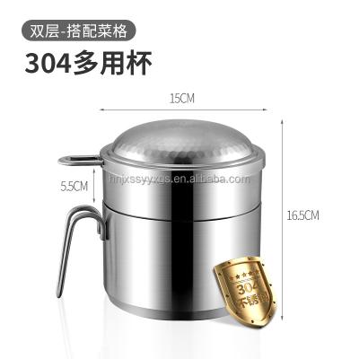 China Freshness Preservation JUSOON Food Storage Double Layer Meal Cup 15CM Set Hot Selling 304 Stainless Steel Metal Color Box for sale