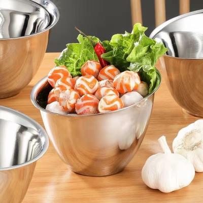 China Sustainable Multifunctional Cookware Stainless Steel Non Slip Silicone Mixing Bowls Dish Sets Salad Bowl for sale