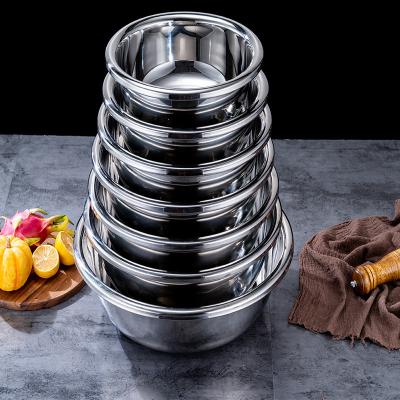 China Viable Hot Sale Stainless Steel Kitchen Mixing Bowl Large Capacity Salad Bowl Functional Set for sale