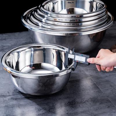 China Large Capacity Stainless Steel Mixing Bowl Sustainable Stainless Steel Mixing Basin And Salad Basin for sale