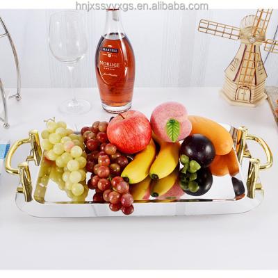 China Custom Simple Modern Hotel Table Gold Stainless Steel Metal Home.Restaurant.Bar.Hotel.Wedding Decorative Serving Trays for sale