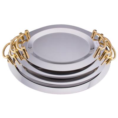 China Home.Restaurant.Bar.Hotel.Wedding Factory Direct Sale High Quality Stainless Steel 16 Inch 18 Inch 20 Inch 22 Inch Round Oval Rectangle Tray for sale