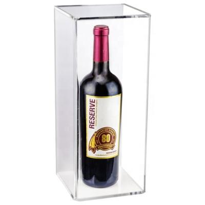 China Custom Clear Acrylic Factory Gift Wine Bottle Display Box for sale