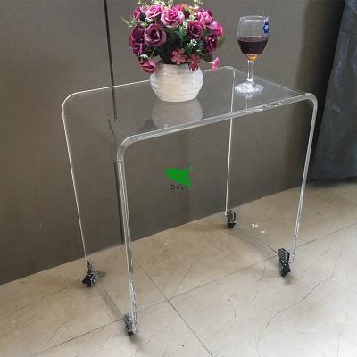 China Smooth Transparent Simple Home Furniture Stools Acrylic Chairs With Wheels for sale