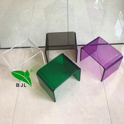 China Indoor Or Outdoor Furniture Smooth Transparent Simple Transparent Acrylic Chair Stools for sale