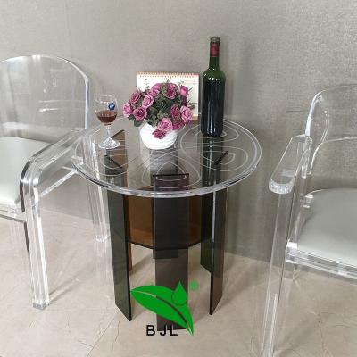 China (Other) Restaurant Furniture Adjustable Modern Acrylic Round Cafe Dining Tables for sale