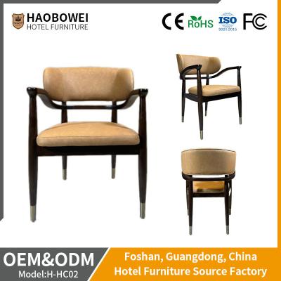 China Genuine Charcoal Leather Hotel Dining Chair Upholstered Unfolded for sale