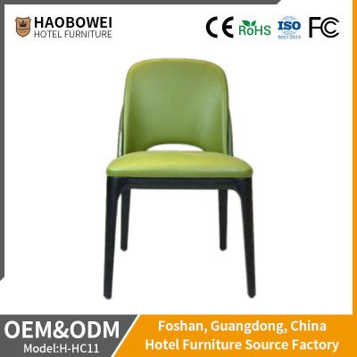 China Banquet Party Mustard PU Leather Dining Chair Ash Wood For Home Dining Room for sale