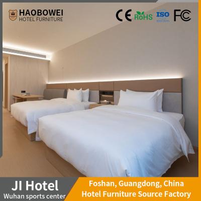 China 5 Double Bedroom Set Resort Hotel Furniture Bed Foshan in Modern Style for Train/Sea Te koop