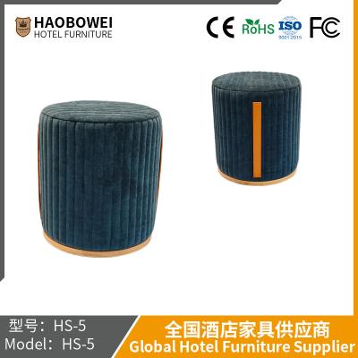 China High-end minimalist footstool for hotel bedrooms, made of ash wood and cotton and linen cloth for sale