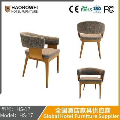 China                    Haobowei Furniture Retro Creamy Solid Wood Dining Chairs Medieval Restaurant Chairs Ash Wood Back Chair Nordic Log Stool              for sale