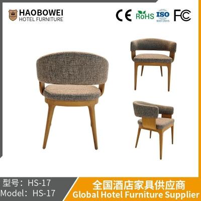 China Haobowei Möbel italienischer Esszimmer Stuhl Moderne einfache Holzstuhl Moderne Casual Restaurant Mode Kreative Rücken Technologie Stoffstuhl zu verkaufen