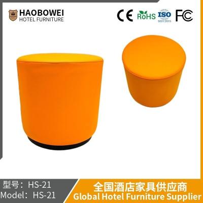 China Changing Shoes Stool Home with Living Room Sofa Dressing Soft Leather Pier Round Small Leather Stool for sale