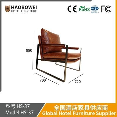 China Nieuwe Nordic Single Sofa Stoel Koeien Huid Dubbelzijdig Leisure Retro Style Slaapkamer Recliner Studio Balkon Stoel Te koop