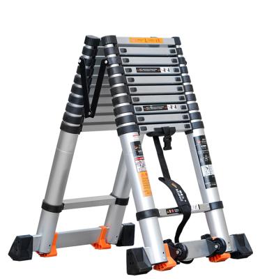 China Folding ladders thickened aluminum alloy ladder household multifunctional telescopic construction fishbone folding ladder for sale