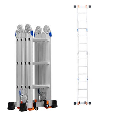 China Folding Ladders Household Aluminum Alloy Engineering Indoor Cross-Folding Folding Ladder for sale