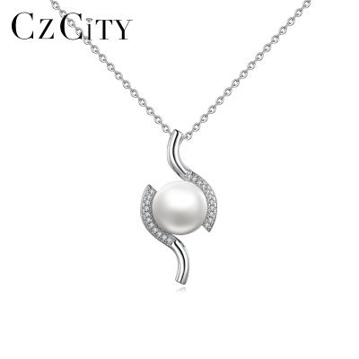 China CZCITY CLASSIC Luxury Pearl Freshwater Jewelry Natural Pearl S925 2021 Chain Lady Necklace for sale