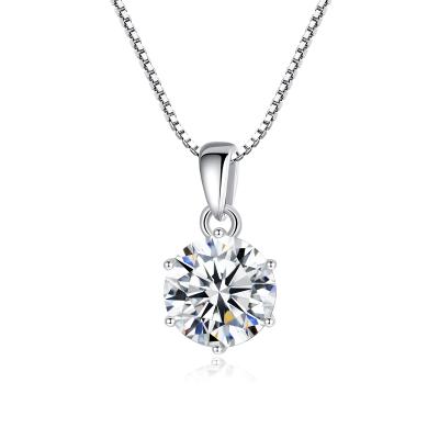 China CZCITY S925 Sterling Pendant Diamond Chain Dainty Fashionable Silver Korean Girl's Moissanite Necklace for sale